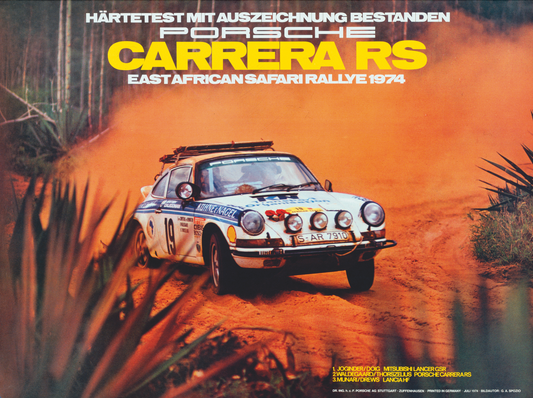 Porsche Carrera RS rally poster A1
